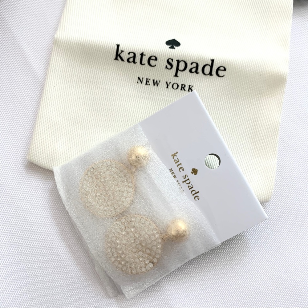 NWT Kate Spade elegant pave disc drop earrings - Picture 5 of 6